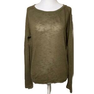 C&C California Sweater Pullover Olive Green Long Sleeve Lightweight Size Small